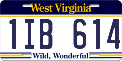 WV license plate 1IB614