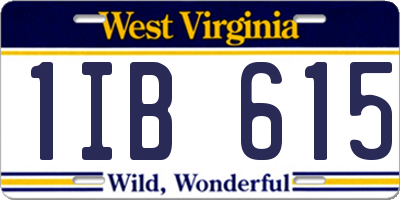 WV license plate 1IB615