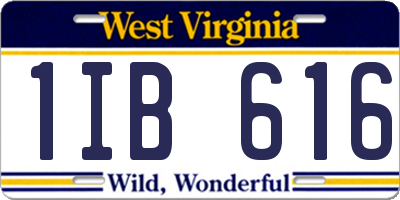 WV license plate 1IB616