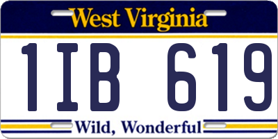 WV license plate 1IB619