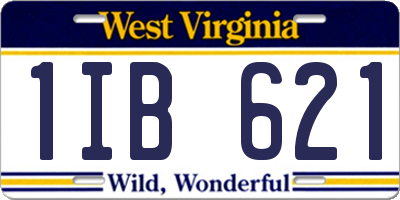 WV license plate 1IB621