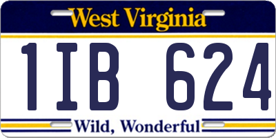 WV license plate 1IB624