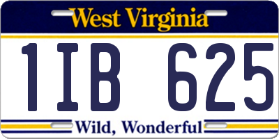 WV license plate 1IB625