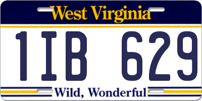 WV license plate 1IB629