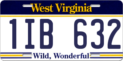 WV license plate 1IB632