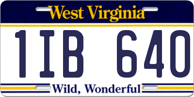 WV license plate 1IB640