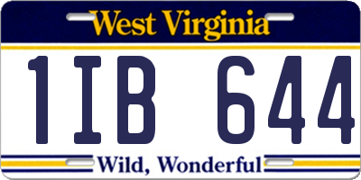 WV license plate 1IB644