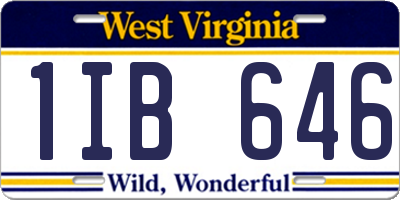 WV license plate 1IB646