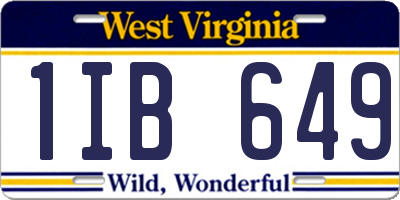 WV license plate 1IB649