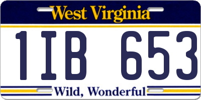 WV license plate 1IB653