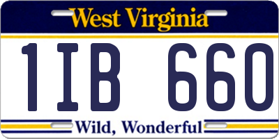 WV license plate 1IB660