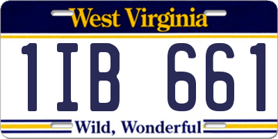 WV license plate 1IB661