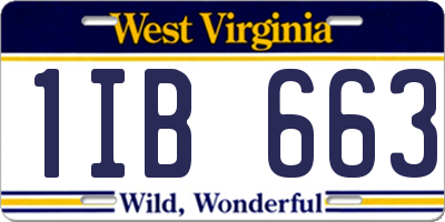 WV license plate 1IB663