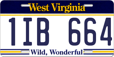WV license plate 1IB664