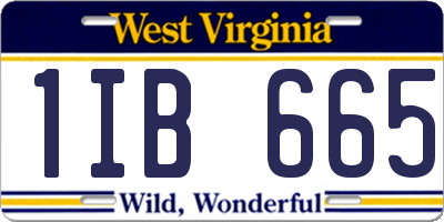 WV license plate 1IB665