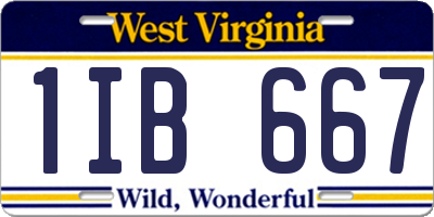 WV license plate 1IB667