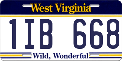 WV license plate 1IB668