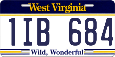 WV license plate 1IB684