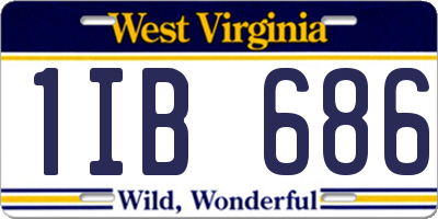 WV license plate 1IB686
