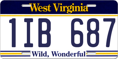 WV license plate 1IB687