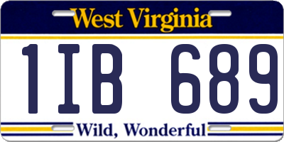 WV license plate 1IB689