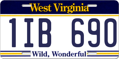 WV license plate 1IB690