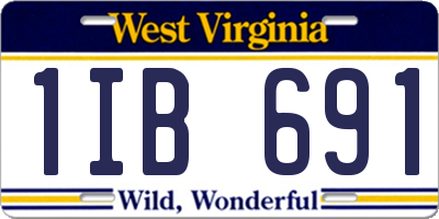 WV license plate 1IB691