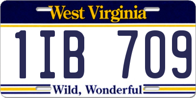 WV license plate 1IB709