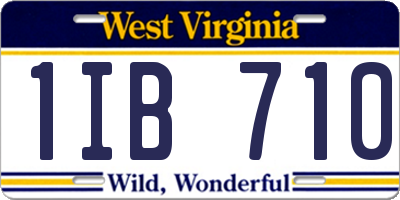 WV license plate 1IB710