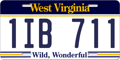 WV license plate 1IB711