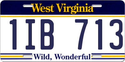 WV license plate 1IB713
