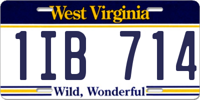 WV license plate 1IB714