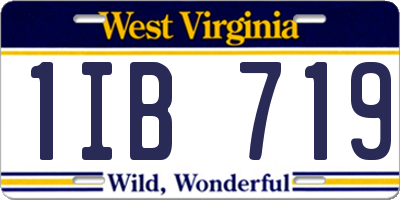 WV license plate 1IB719
