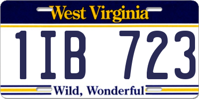 WV license plate 1IB723