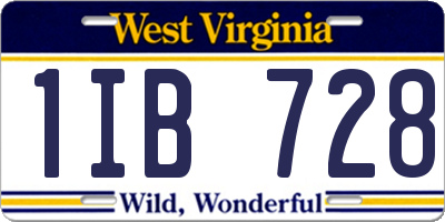 WV license plate 1IB728