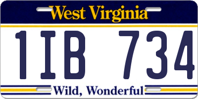 WV license plate 1IB734