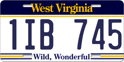 WV license plate 1IB745