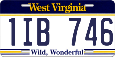 WV license plate 1IB746