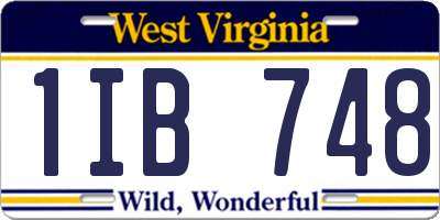 WV license plate 1IB748