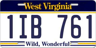 WV license plate 1IB761
