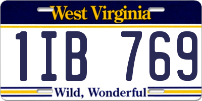 WV license plate 1IB769