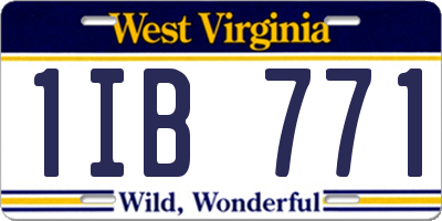 WV license plate 1IB771