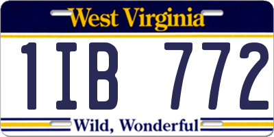 WV license plate 1IB772