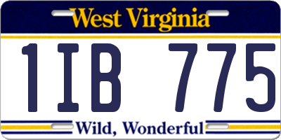 WV license plate 1IB775