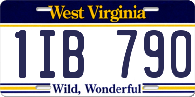 WV license plate 1IB790
