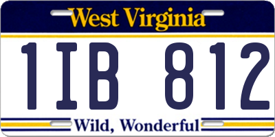 WV license plate 1IB812