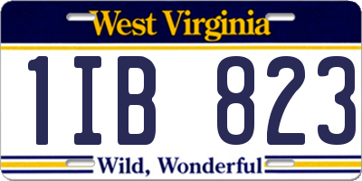 WV license plate 1IB823