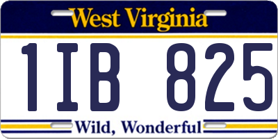 WV license plate 1IB825