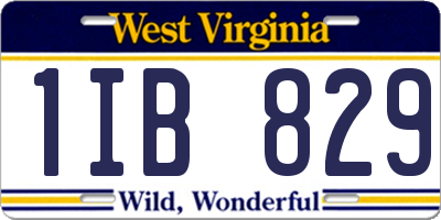 WV license plate 1IB829