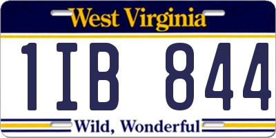 WV license plate 1IB844